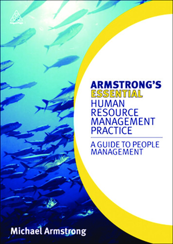 Armstrong's Essential Human Resource Management Practice .
