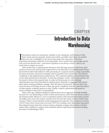 CHAPTER Introduction To Data Warehousing