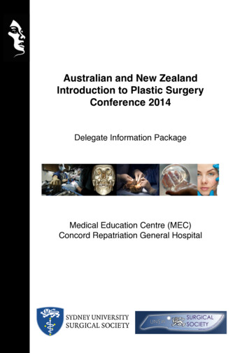 Australian And New Zealand Introduction To Plastic Surgery .