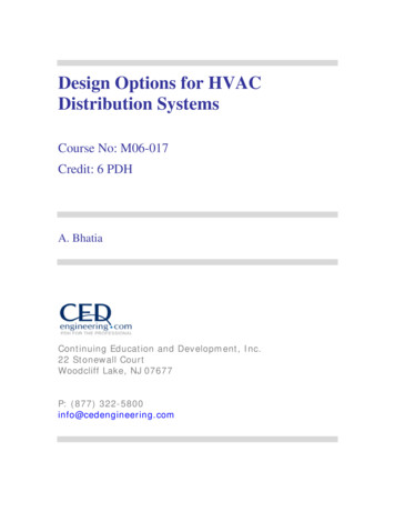 Design Options For HVAC Distribution Systems