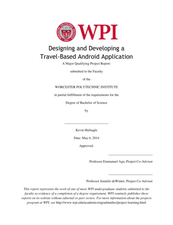 Designing And Developing A Travel-Based Android Application