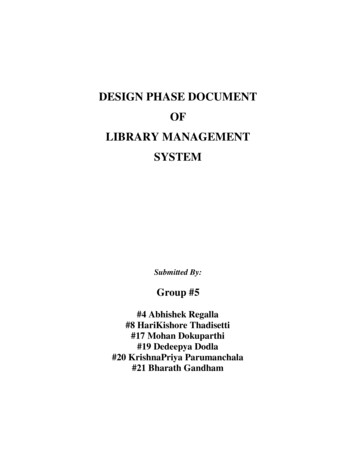 DESIGN PHASE DOCUMENT OF LIBRARY MANAGEMENT SYSTEM