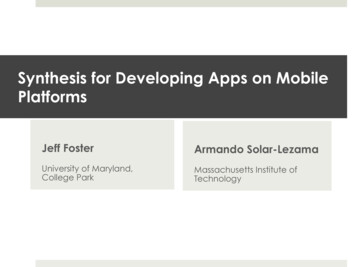 Synthesis For Developing Apps On Mobile Platforms