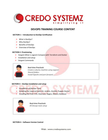 DEVOPS TRAINING COURSE CONTENT - Credo Systemz
