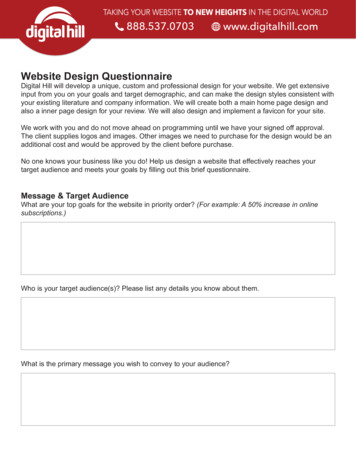 Website Design Questionnaire - Digital Hill