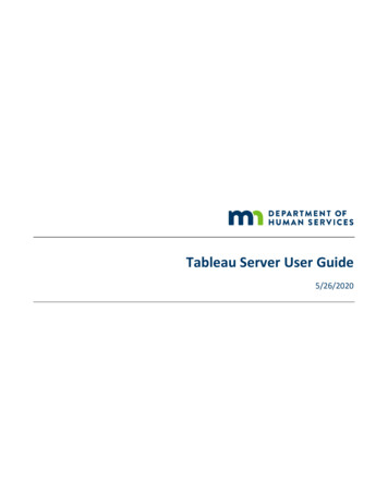 Tableau Server User Guide - Dhs.state.mn.us