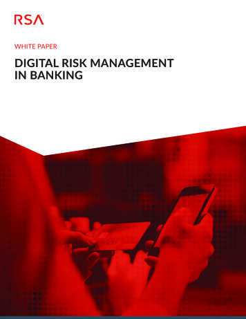 DIGITAL RISK MANAGEMENT IN BANKING - RSA