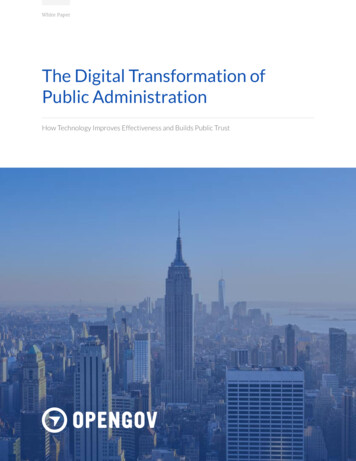 The Digital Transformation Of Public Administration