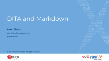 DITA And Markdown - Oxygen XML Editor