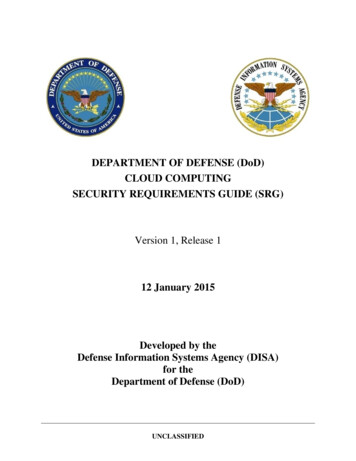 DoD Cloud Computing Security Requirements Guide