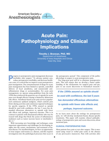 Acute Pain: Pathophysiology And Clinical Implications