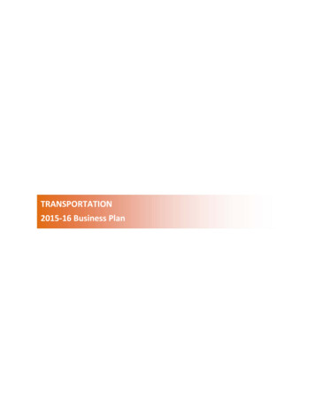 TRANSPORTATION 2015 16 Business Plan - Gov