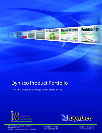 Dynisco Product Portfolio - ICS Schneider