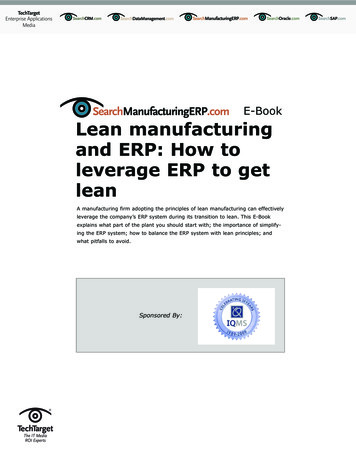 E-Book Leanmanufacturing AndERP:Howto LeverageERPtoget Lean