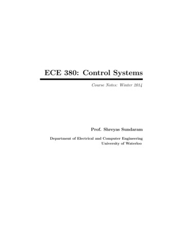 ECE 380: Control Systems - Engineering.purdue.edu
