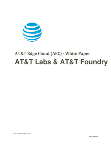 AT&T Edge Cloud (AEC) - White Paper AT&T Labs & AT&T Foundry