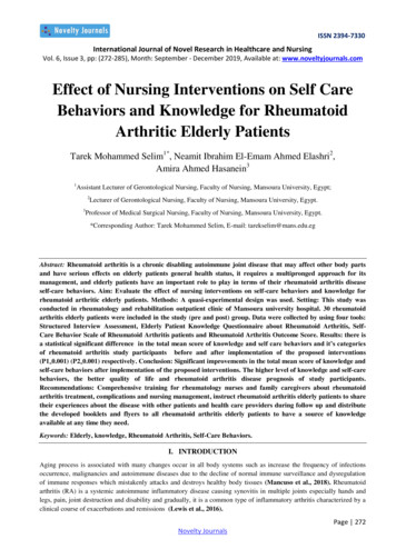 Effect Of Nursing Interventions On Self Care Behaviors And .