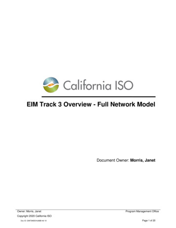 EIM Track 3 Overview - Full Network Model
