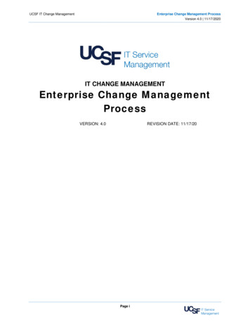 IT CHANGE MANAGEMENT Enterprise Change Management Process