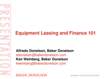 Equipment Leasing And Finance 101 - Baker Donelson