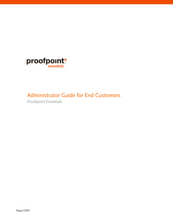 Proofpoint Essentials Administrator Guide For End-Customers