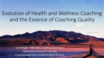 Evolution Of Health And Wellness Coaching And The Essence .
