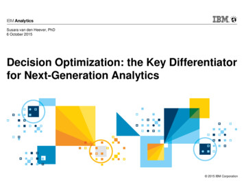 Decision Optimization: The Key Differentiator For Next .