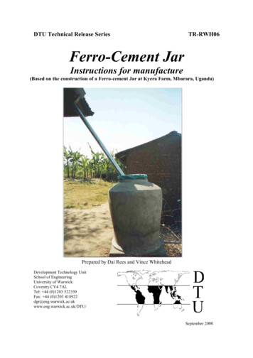 DTU Technical Release Series TR-RWH06 Ferro-Cement Jar