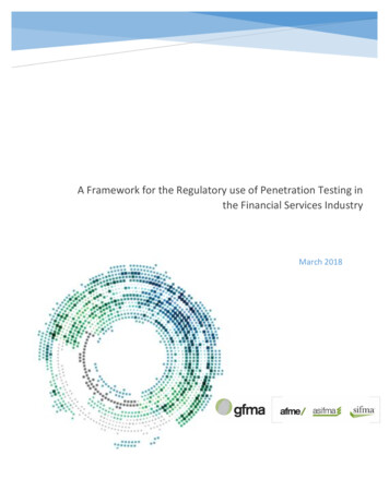 A Framework For The Regulatory Use Of Penetration Testing .
