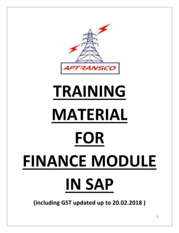 TRAINING MATERIAL FOR FINANCE MODULE IN SAP