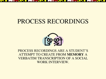 PROCESS RECORDINGS