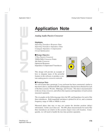 Application Note 4 Analog Audio Passive Crossover App Note .