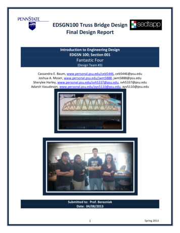 EDSGN100 Truss Bridge Design Final Design Report