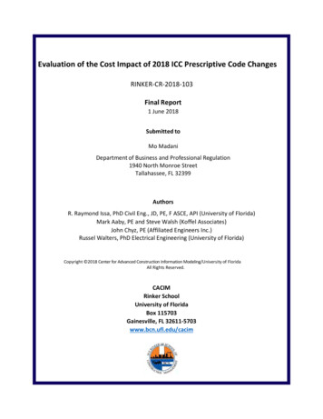 Evaluation Of The Cost Impact Of 2018 ICC Prescriptive .