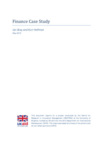 Finance Case Study - GOV.UK