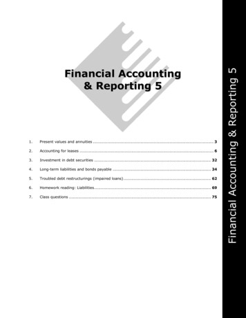 Financial Accounting & Reporting 5 Financial Accounting .