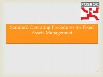 SOP For Fixed Assets Management - Weebly