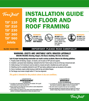 Installation Guide For Floor And Roof Framing