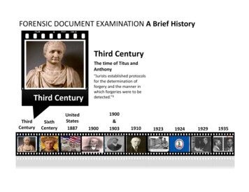 FORENSIC DOCUMENT EXAMINATION A Brief History