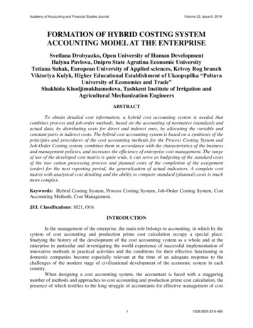 FORMATION OF HYBRID COSTING SYSTEM ACCOUNTING MODEL 