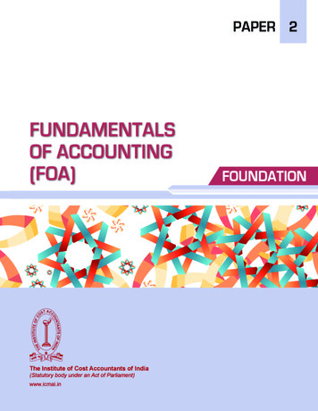FUNDAMENTALS OF ACCOUNTING - Icmai.in