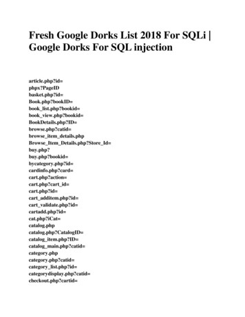 Fresh Google Dorks List 2018 For SQLi Google Dorks For .