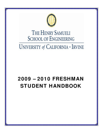 2009 – 2010 FRESHMAN STUDENT HANDBOOK
