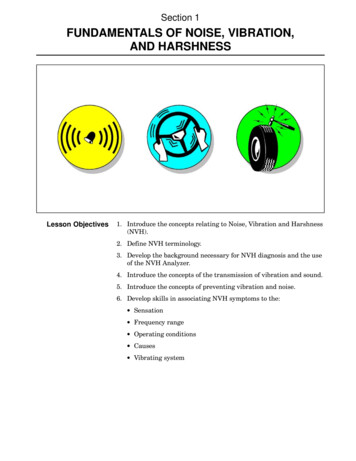 Section 1 FUNDAMENTALS OF NOISE, VIBRATION, AND 