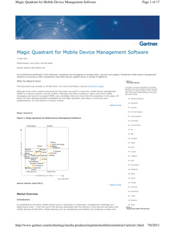 Magic Quadrant For Mobile Device Management Software