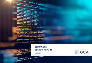 Software Sector Summary Report - GCA Advisors