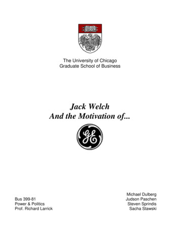 Jack Welch And The Motivation Of - Sstawski 
