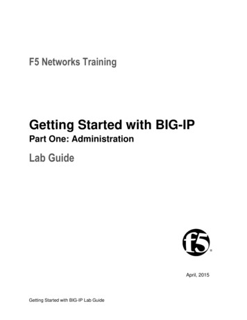 Getting Started With BIG-IP Lab Guide - Advanxer 