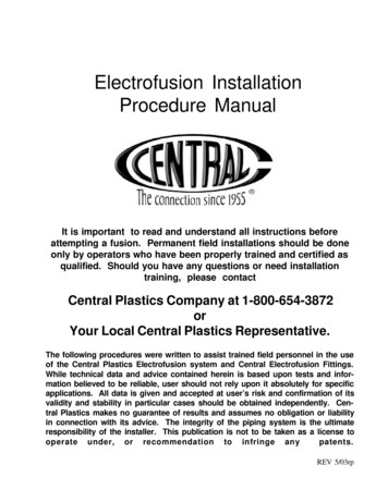 Electrofusion Installation Procedure Manual