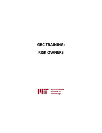 GRC TRAINING: RISK OWNERS - MIT